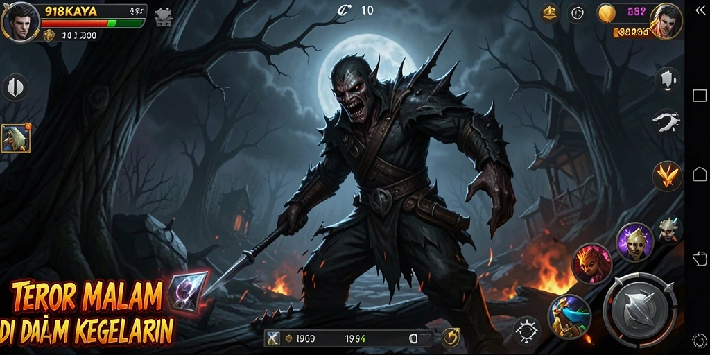 Tampilan gameplay 918KAYA yang menegangkan dan misterius.