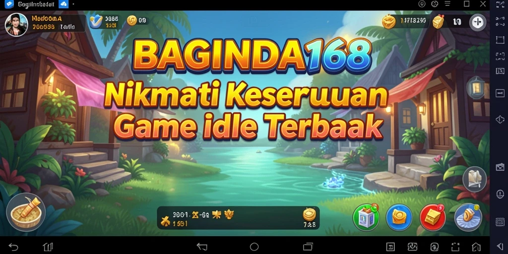 Screenshot BAGINDA168 menampilkan gameplay santai dan karakter berwarna-warni.