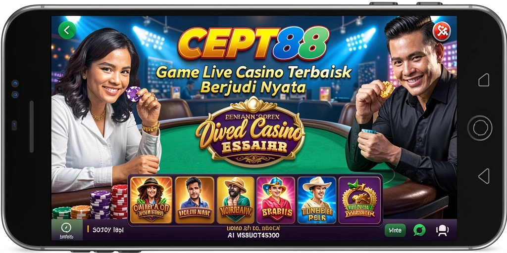 Tampilan menarik dari gameplay Live Casino CEPAT88 dengan dealer profesional.