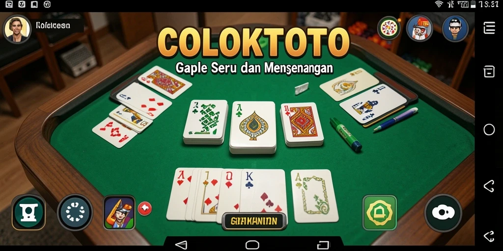 Tampilan menarik dari permainan Gaple COLOKTOTO.