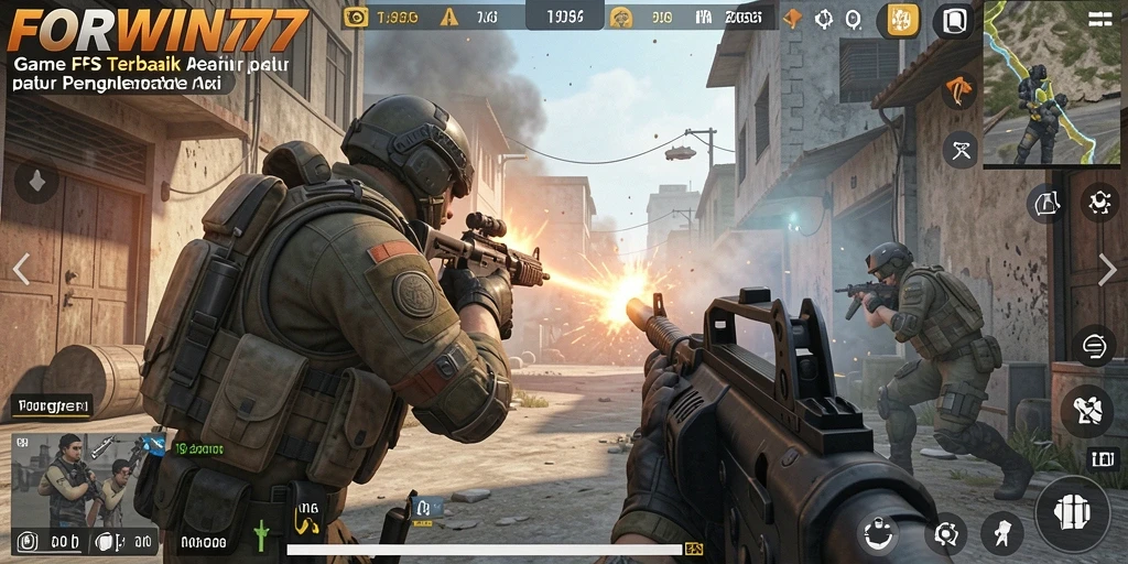 Gameplay seru FORWIN77 dengan aksi FPS yang intens.