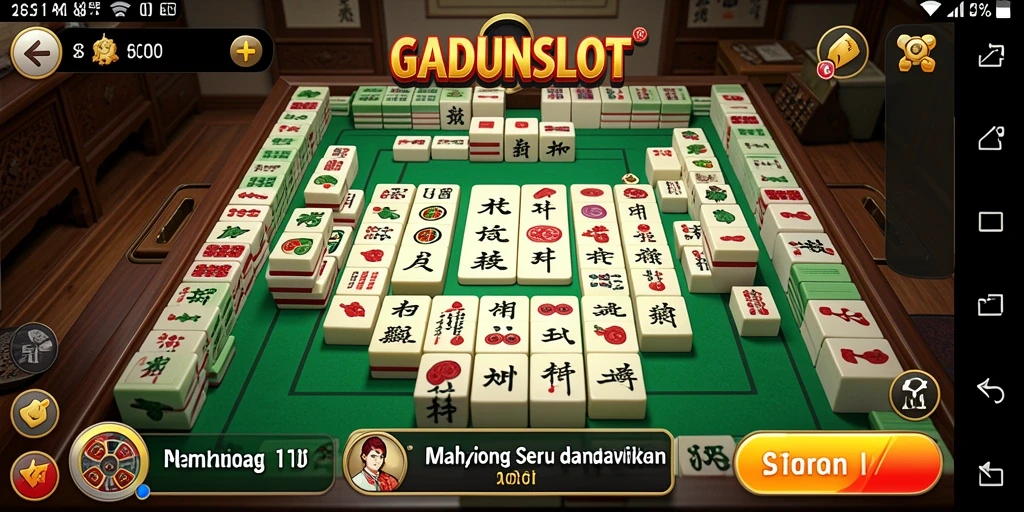 Screenshot utama GADUNSLOT menampilkan gameplay Mahjong yang seru.