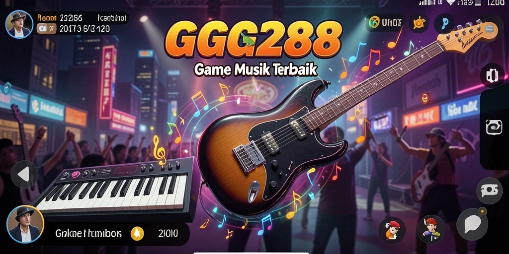 Screenshot GG288 menampilkan gameplay yang menantang dan menyenangkan dalam permainan musik.
