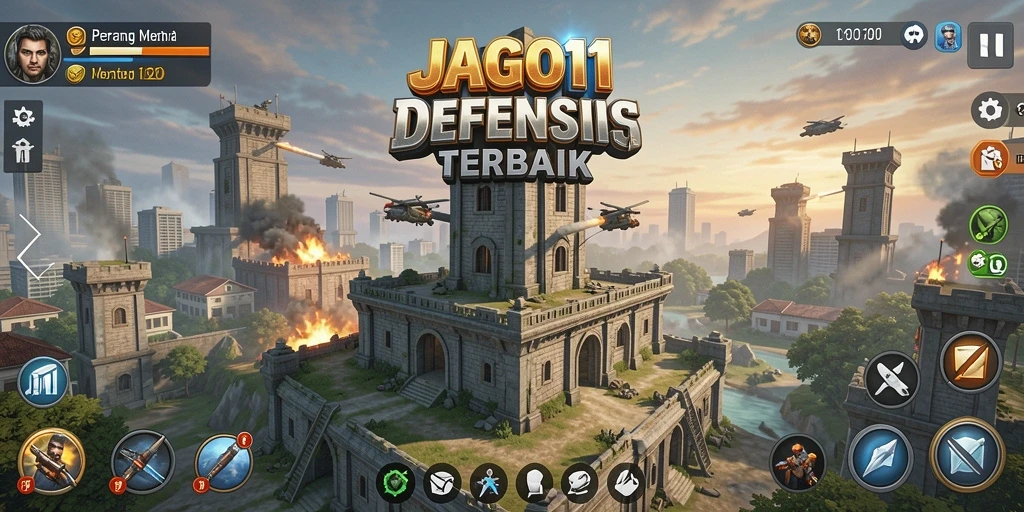 Tampilan screenshot JAGO11 menunjukkan aksi pertahanan menara yang mendebarkan.