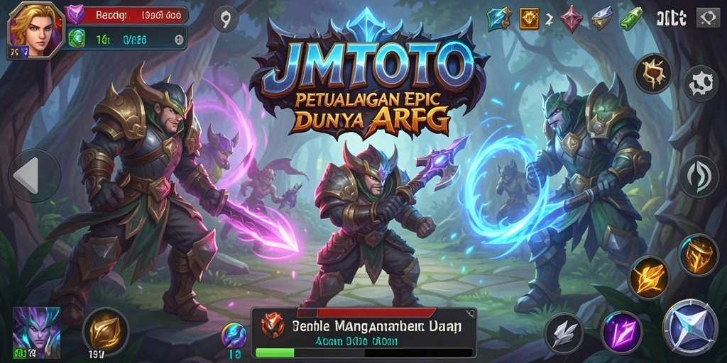 Screenshot dari gameplay menampilkan pertempuran epik di JMTOTO.