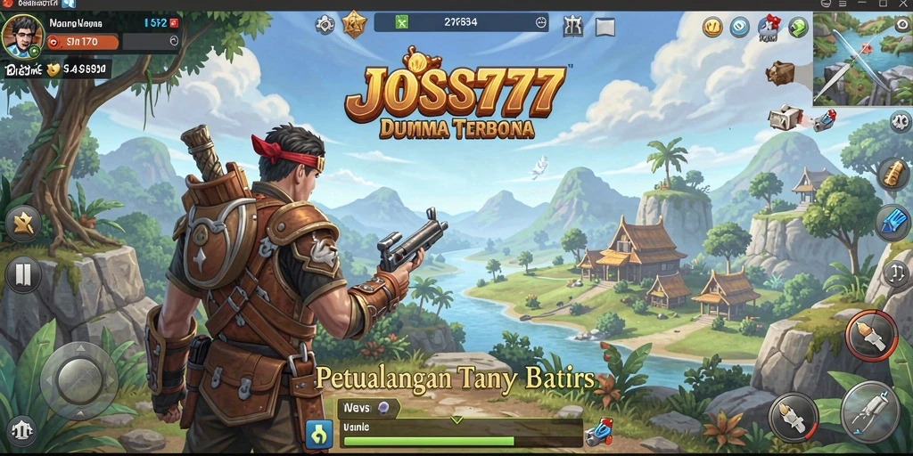 Tangkapan layar menampilkan aksi seru dalam gameplay Open World JOSS777.