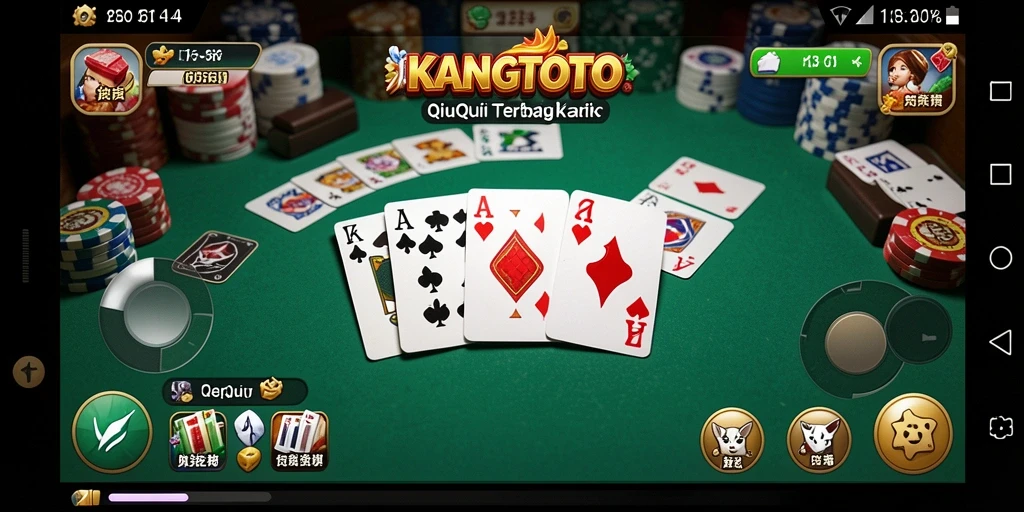 Screenshot utama KANGTOTO menampilkan gameplay QiuQiu yang seru.