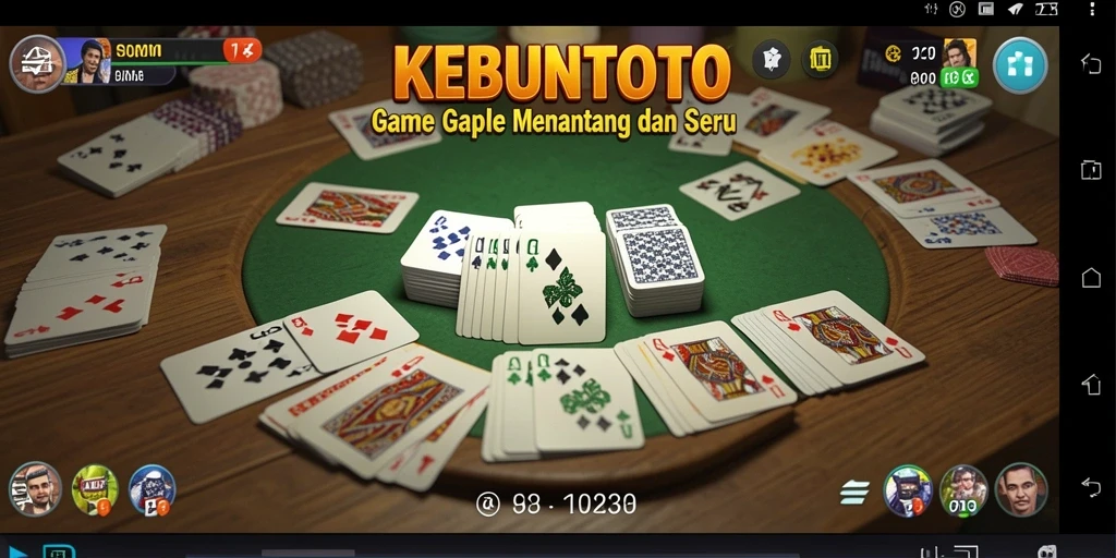 Screenshot gameplay seru dalam KEBUNTOTO yang menampilkan permainan Gaple.