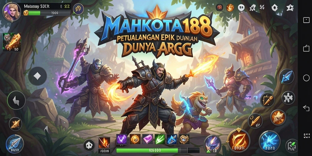 Screenshot gameplay ARPG MAHKOTA188 yang mendebarkan.