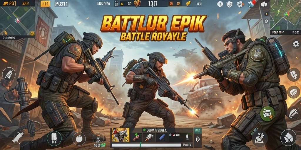 Tampilan pertempuran seru dalam PG11 di arena Battle Royale.
