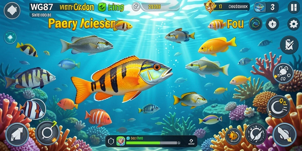Tangkapan layar gameplay WG87 dengan suasana Tembak Ikan yang seru.